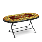 Rfl Deco Classic Table 6 Seat S/L Print Crest - Black