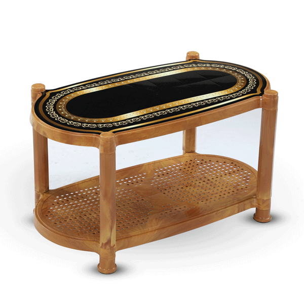 Tea Table With Stopper (Jazz) Printed -Sandal Wood RFL Tea Table With Stopper (Jazz) Printed -Sandal Wood - Image 1