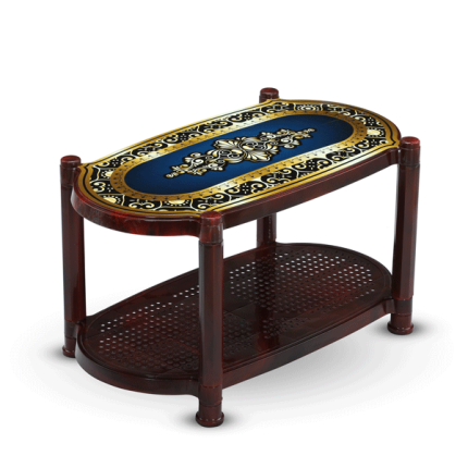 Rfl Tea Table With Stopper (Jubilee) Printed-Rose Wood