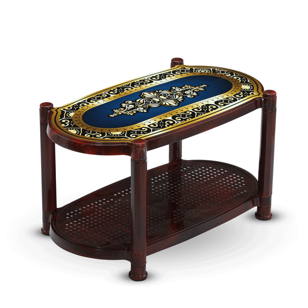 Tea Table With Stopper (Jubilee) Printed-Rose Wood Rfl Tea Table With Stopper (Jubilee) Printed-Rose Wood - Image 1